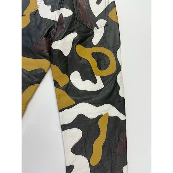NWT Supreme Camo Cowhide Leather 5-Pocket Pant Mid Rise Multicolor Mens Size 32 - Picture 12 of 12